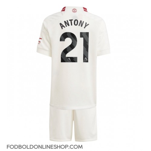 Manchester United Antony #21 Tredje trøje Børn 2023-24 Kortærmet (+ Korte bukser)